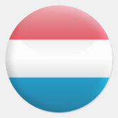 Vlag van Luxemburg Ronde Sticker (Voorkant)