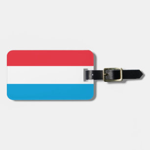 Vlag van Luxemburgs Bagagelabel met lederriem