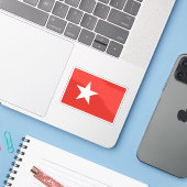 Vlag van Maastricht, Nederland Sticker (Laptop met iPhone)