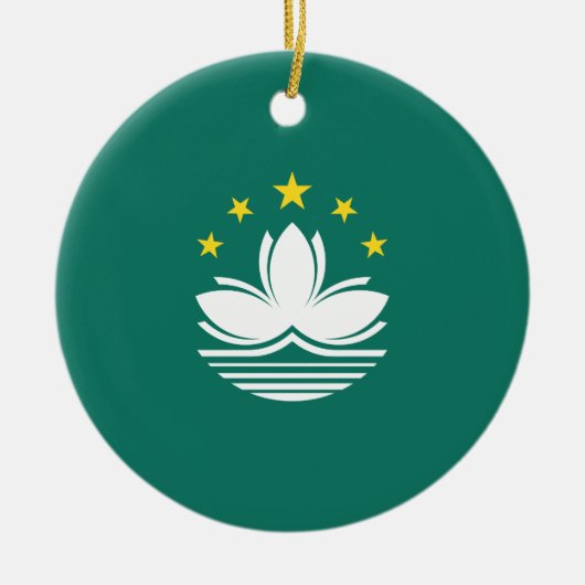 Vlag van Macau (Chinese regio) Keramisch Ornament (Voorkant)