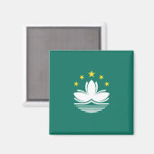 Vlag van Macau (Chinese regio) Magneet (Voorkant / Achterkant)