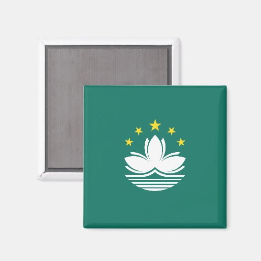 Vlag van Macau (Chinese regio) Magneet (Voorkant / Achterkant)