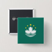 Vlag van Macau (Chinese regio) Vierkante Button 5,1 Cm (Voorkant /achterkant)