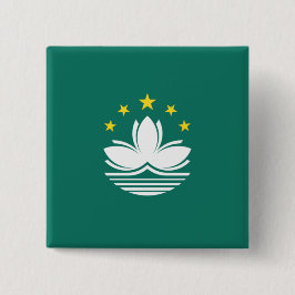 Vlag van Macau (Chinese regio) Vierkante Button 5,1 Cm
