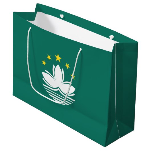 Vlag van Macau Groot Cadeauzakje (Voorkant Gekanteld)
