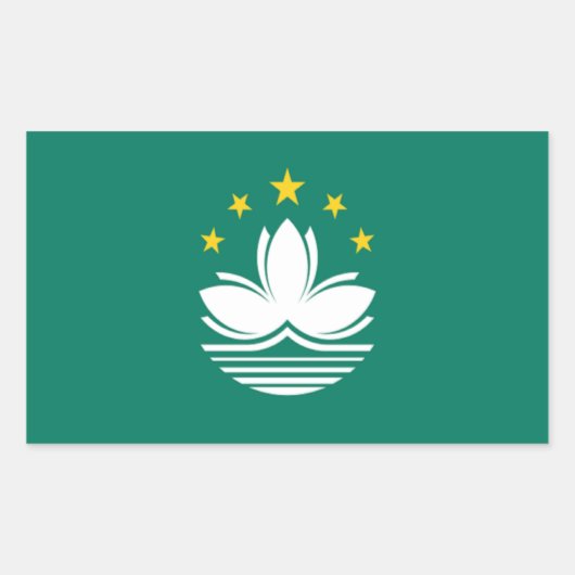 Vlag van Macau Rechthoekige Sticker (Voorkant)
