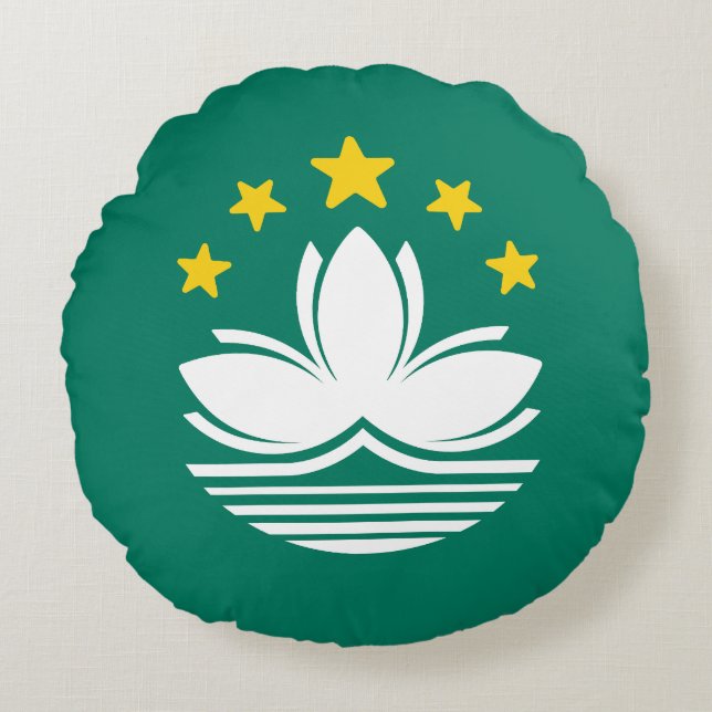 Vlag van Macau Rond Kussen (Voorkant)