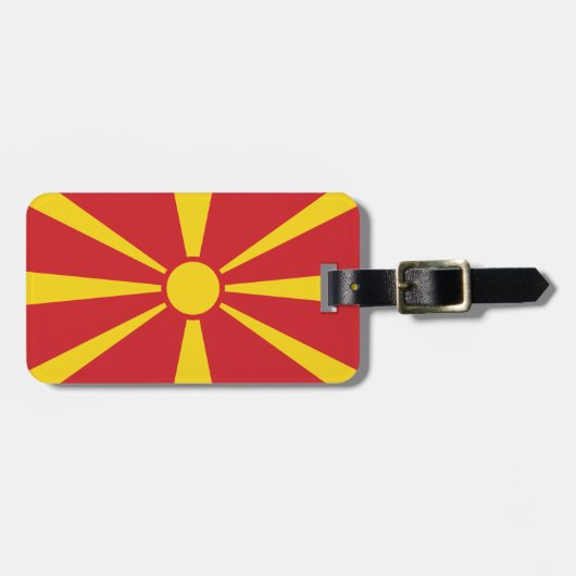 Vlag van Macedonië - Eenvoudige identiteitskaart p Bagagelabel (Voorkant horizontaal)