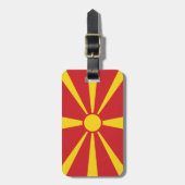Vlag van Macedonië - Eenvoudige identiteitskaart p Bagagelabel (Voorkant verticaal)