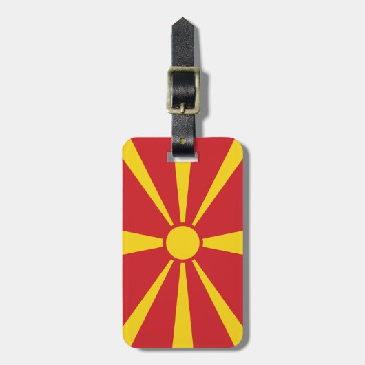 Vlag van Macedonië - Eenvoudige identiteitskaart p Bagagelabel (Voorkant verticaal)