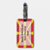 Vlag van Macedonië - Eenvoudige identiteitskaart p Bagagelabel (Achterkant verticaal)