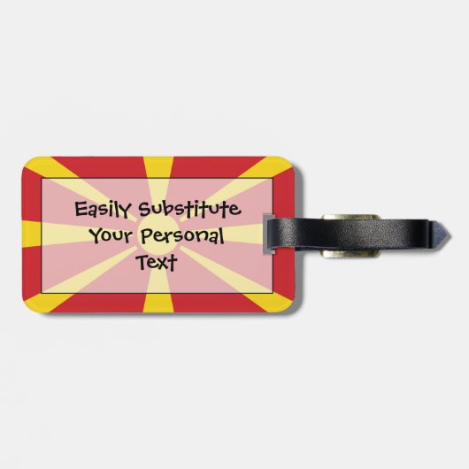 Vlag van Macedonië - Eenvoudige identiteitskaart p Bagagelabel (Achterkant horizontaal)