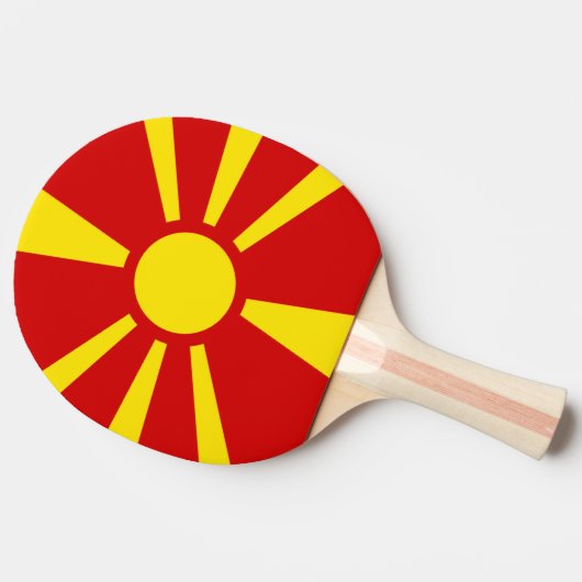 Vlag van Macedonië Ping Pong Paddle Tafeltennisbatje (Zijkant)