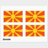 Vlag van Macedonië Rechthoekige Sticker (Vel)