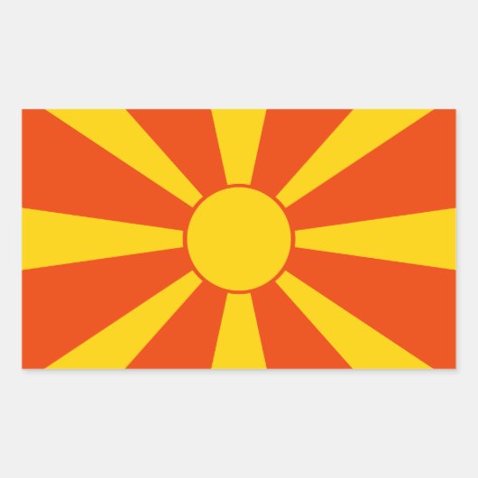 Vlag van Macedonië Rechthoekige Sticker (Voorkant)