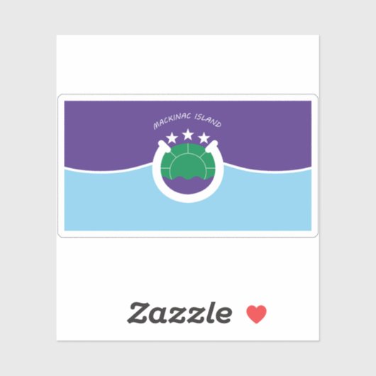 Vlag van Mackinac Island, Michigan Sticker (Vel)