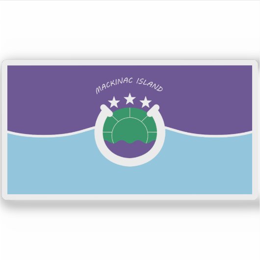 Vlag van Mackinac Island, Michigan Sticker (Voorkant)