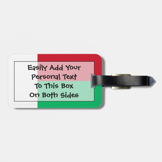 Vlag van Madagascar Easy ID Personal Bagagelabel (Achterkant horizontaal)