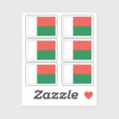 Vlag van Madagaskar Collectie pack van 6 Sticker (Vel)