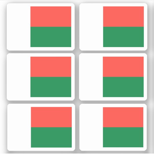 Vlag van Madagaskar - een verzameling Sticker (Voorkant)