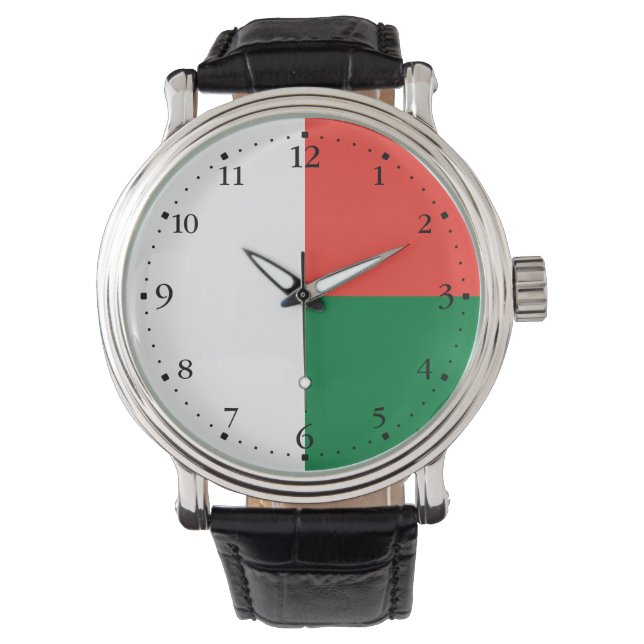 Vlag van Madagaskar Horloge (Voorkant)