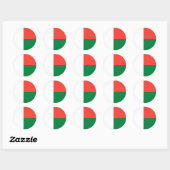 Vlag van Madagaskar Ronde Sticker (Vel)