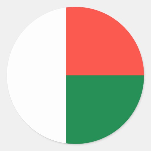 Vlag van Madagaskar Ronde Sticker (Voorkant)