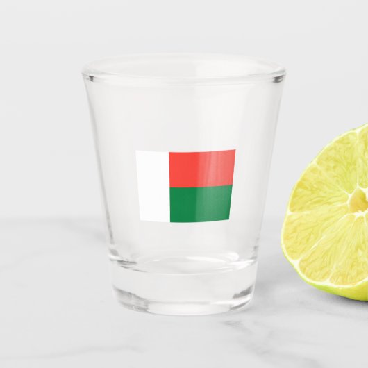 Vlag van Madagaskar Shot Glas (Voorkant)