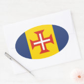 Vlag van Madeira, Portugal Ovale Sticker (Envelop)