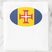 Vlag van Madeira, Portugal Ovale Sticker (Tas)