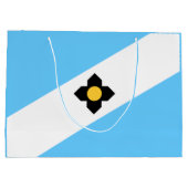 Vlag van Madison, Wisconsin Large Gift Bag Groot Cadeauzakje (Achterkant)