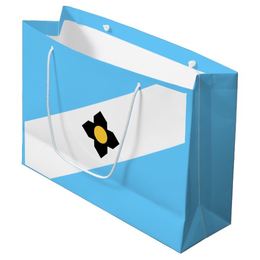 Vlag van Madison, Wisconsin Large Gift Bag Groot Cadeauzakje (Voorkant Gekanteld)