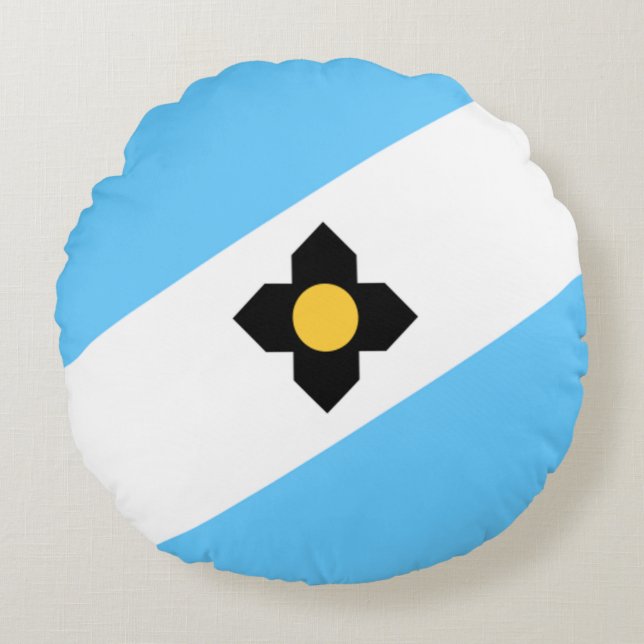 vlag van Madison (Wisconsin) Rond Kussen (Voorkant)
