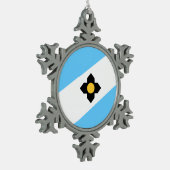 Vlag van Madison, Wisconsin Snowflake Pewter Chris Tin Sneeuwvlok Ornament (Links)