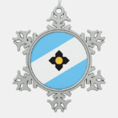 Vlag van Madison, Wisconsin Snowflake Pewter Chris Tin Sneeuwvlok Ornament (Voorkant)