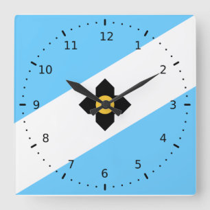 Vlag van Madison, Wisconsin Square Wall Clock Vierkante Klok