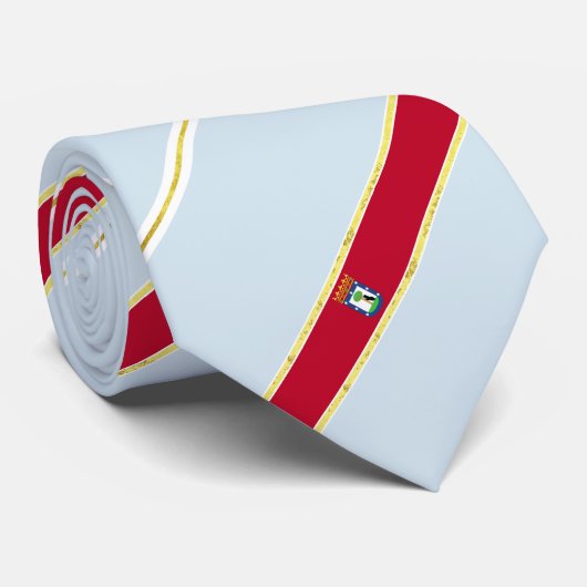 vlag van Madrid strepen Stropdas (Opgerold)