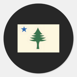 Vlag van Maine 1901 Maine Staat Vlag van Maine Boo Ronde Sticker