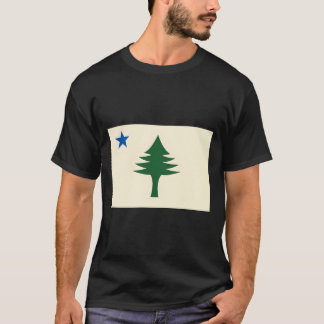 Vlag van Maine 1901 Maine Staatsvlag E Boom Staat T-shirt