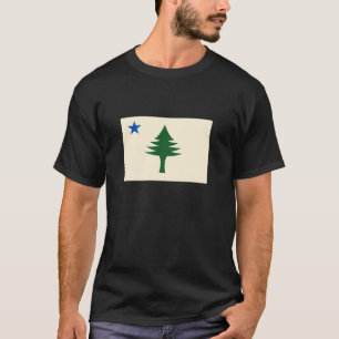 Vlag van Maine 1901 Maine State Flag Pine Tree Sta T-shirt