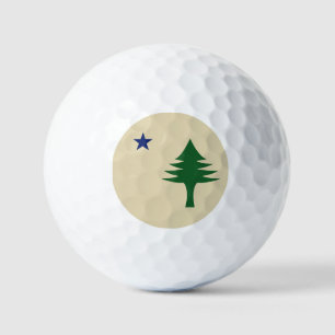 Vlag van Maine met pijnboom en ster 1901 Golfballen
