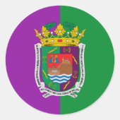 Vlag van Málaga Ronde Sticker (Voorkant)