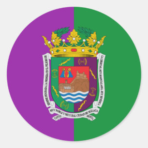 Vlag van Málaga Ronde Sticker