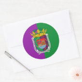 Vlag van Málaga Ronde Sticker (Envelop)