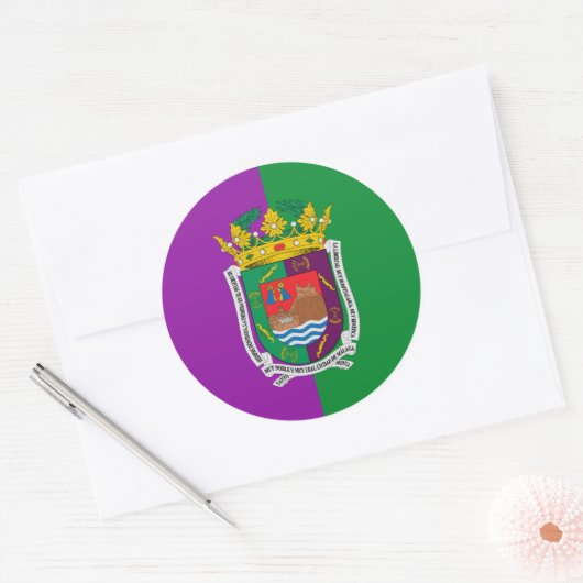 Vlag van Málaga Ronde Sticker (Envelop)