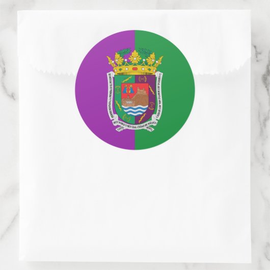 Vlag van Málaga Ronde Sticker (Tas)