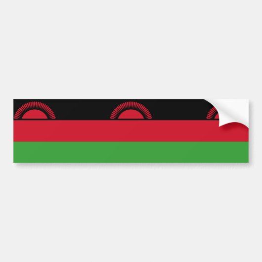 Vlag van Malawi Bumpersticker (Voorkant)