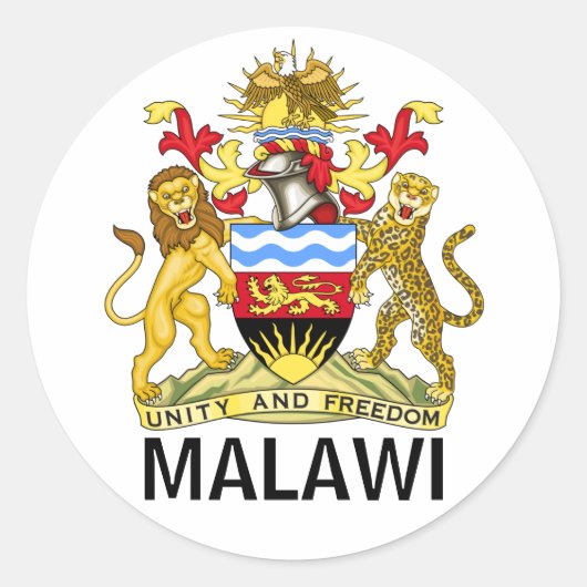 Vlag van Malawi Classic Round Sticker (Voorkant)