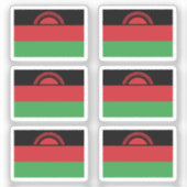 Vlag van Malawi Collectie pack van 6 Sticker (Voorkant)