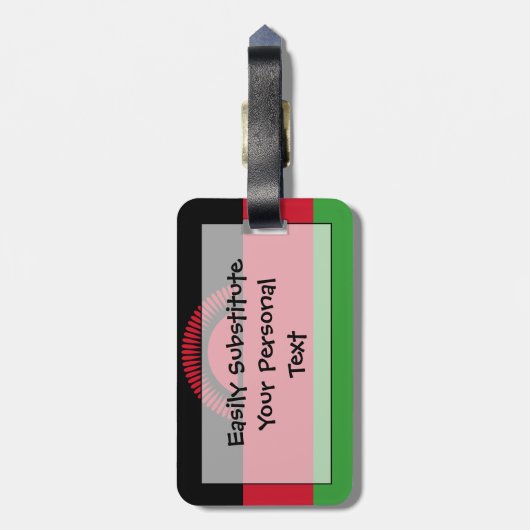 Vlag van Malawi Easy ID Personal Bagagelabel (Achterkant verticaal)